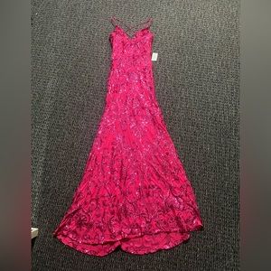 Hot pick strapy sequence prom dress